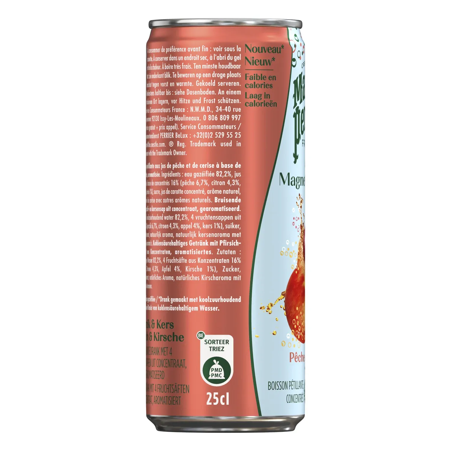 Eau Gazeuse Aromatisée Pêche Cerise MAISON PERRIER