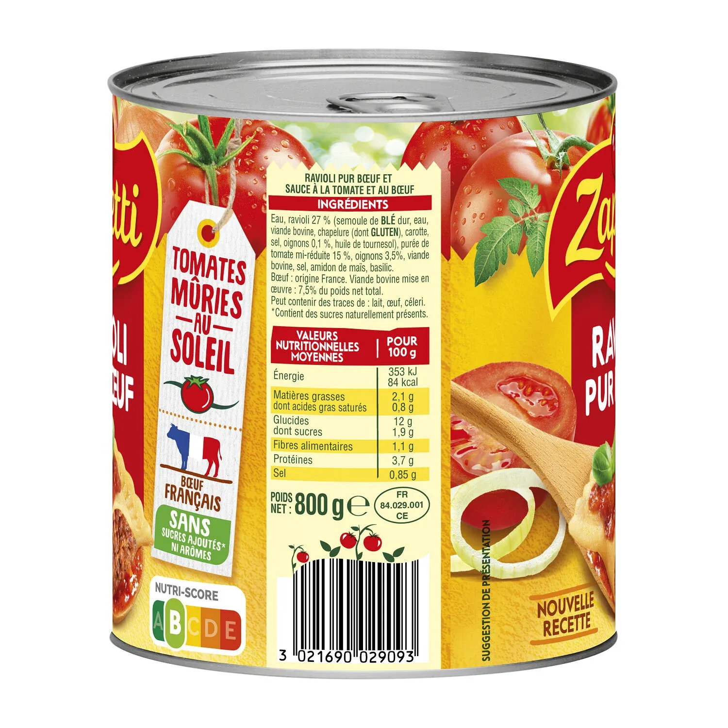 Plat familial Ravioli pur Bœuf ZAPETTI