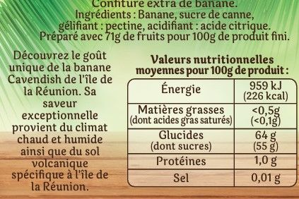 CONFITURE BANANES 250G