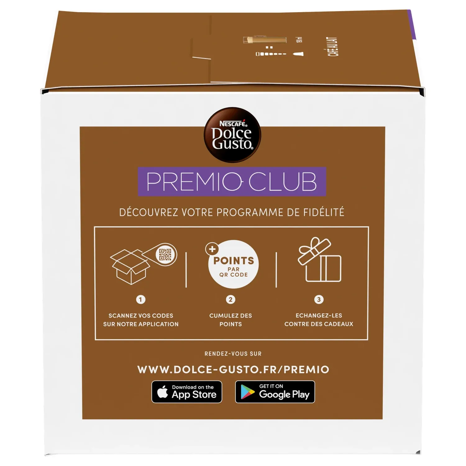 Café Capsules Compatible Dolce Gusto Café au lait intensité 7 NESCAFE DOLCE GUSTO
