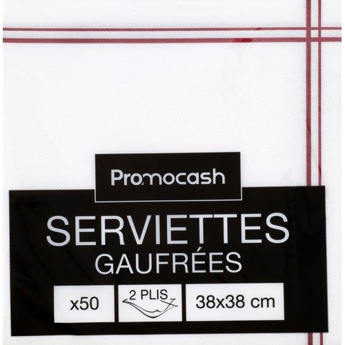 Serviettes gaufrées marines 50 unités – 38 × 38 cm