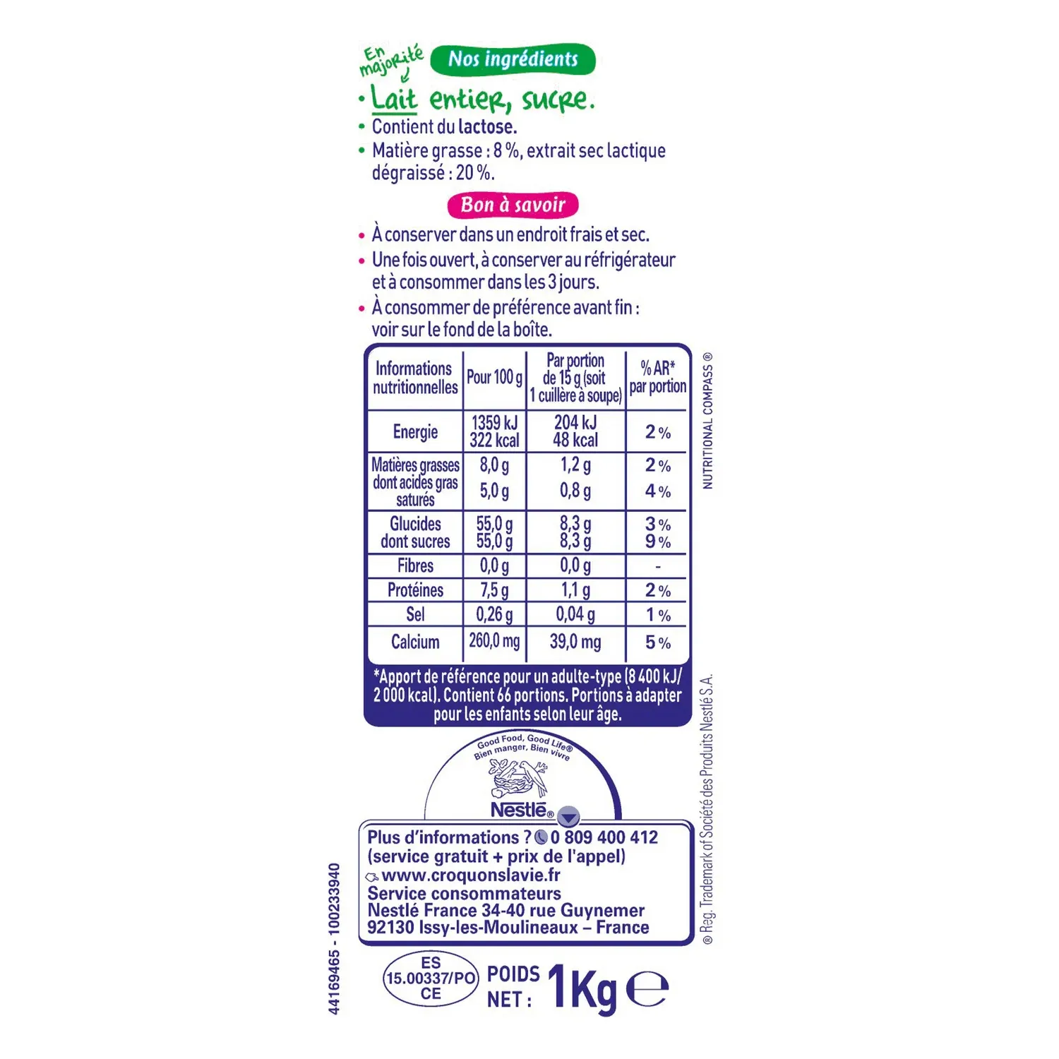 Lait concentré sucré NESTLE