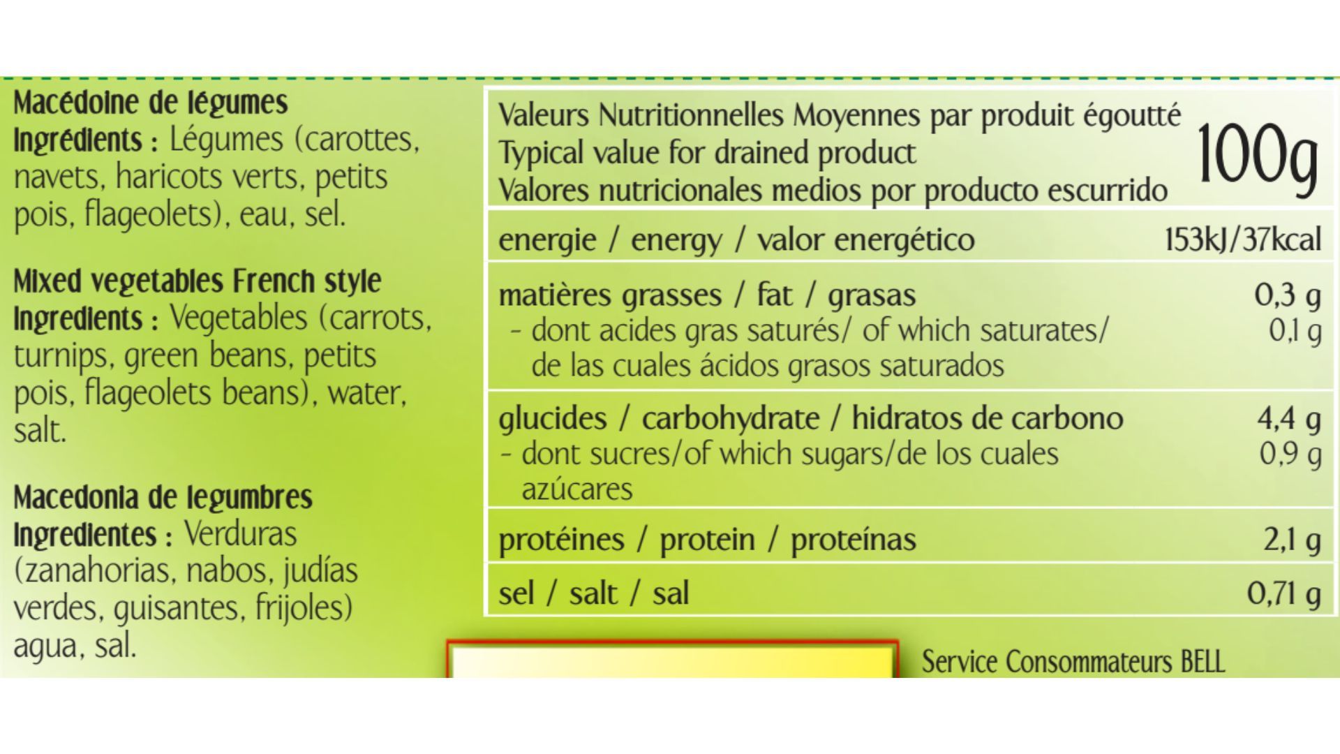 MACEDOINE LEGUMES COIN FLEURI