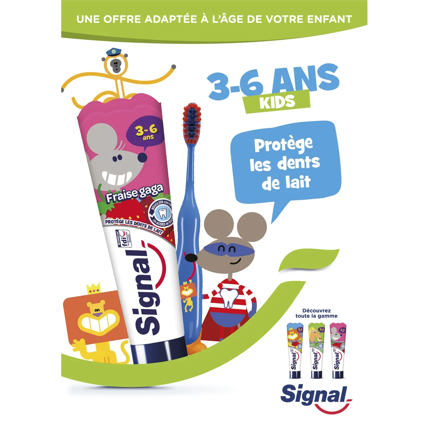 Dentifrice Enfant 3-6 ans Fraise Gaga SIGNAL