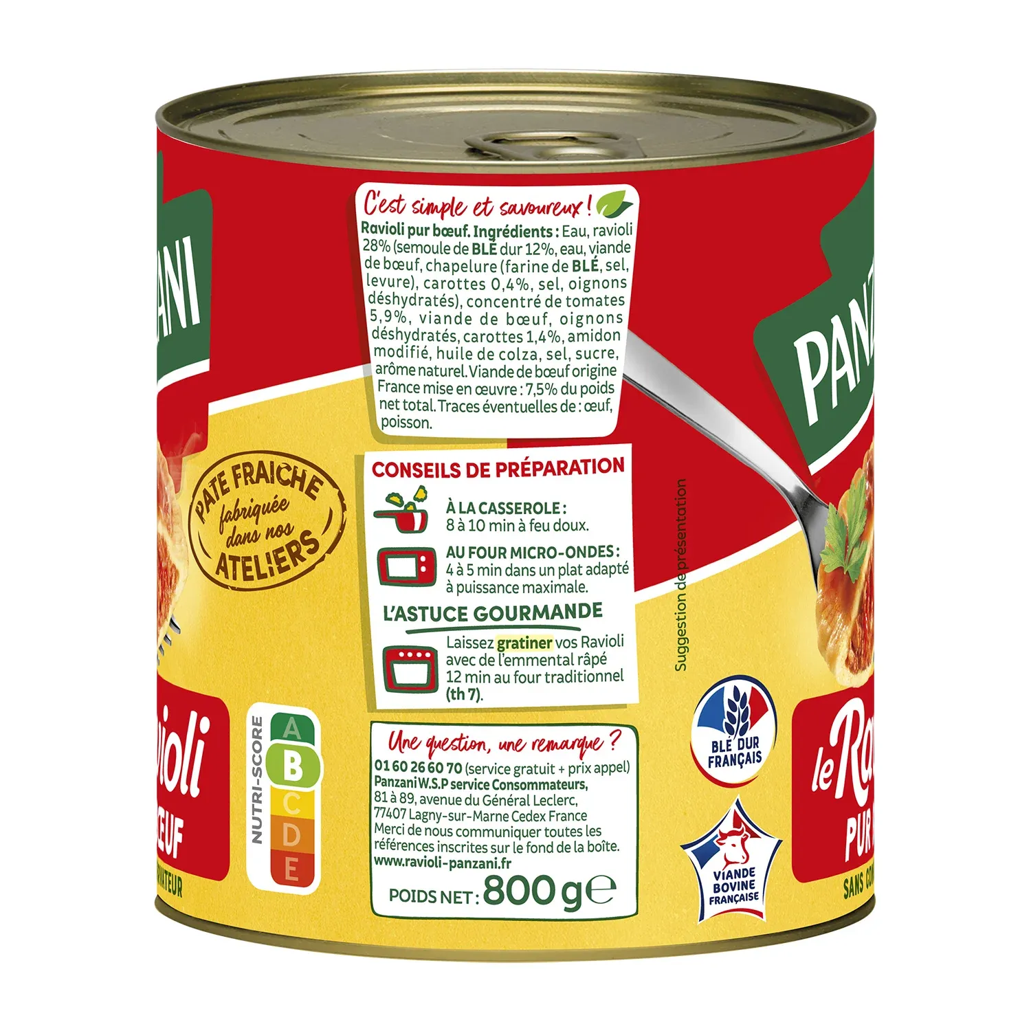 Plat familial Ravioli pur Bœuf PANZANI