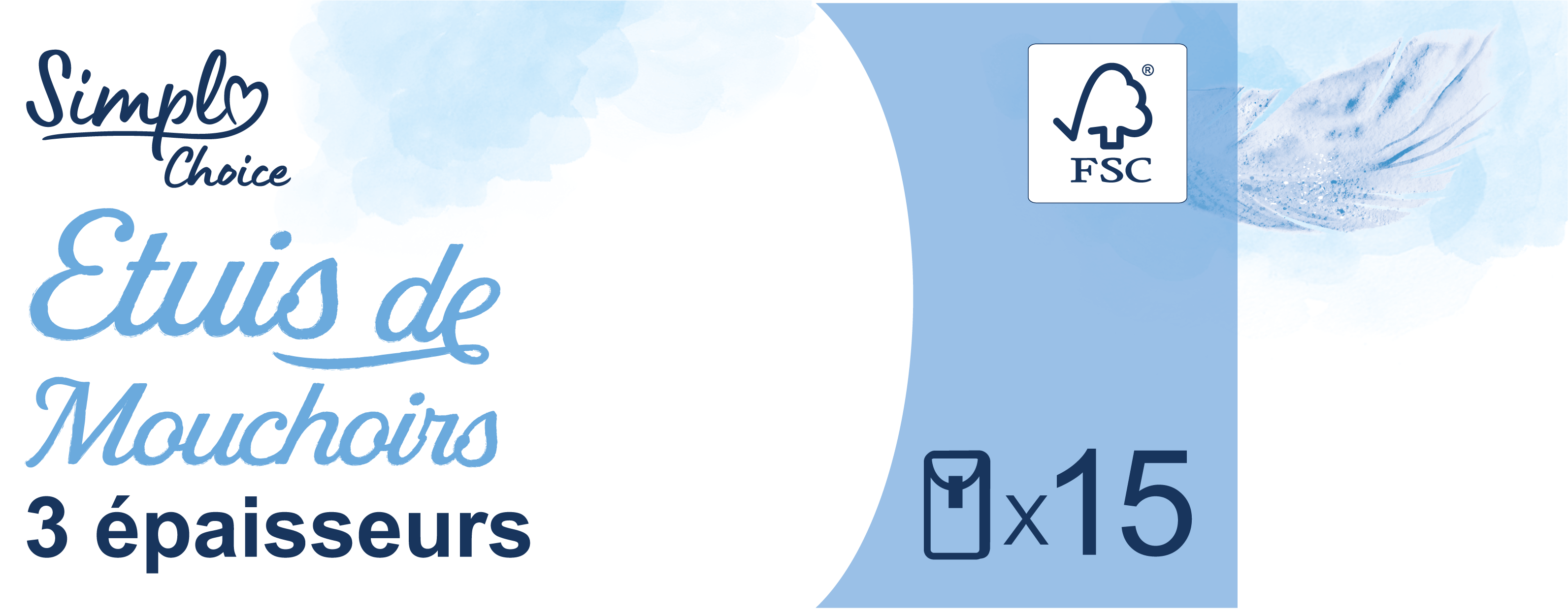 Mouchoirs 3 Epaisseurs Pur Blanc FSC SIMPL