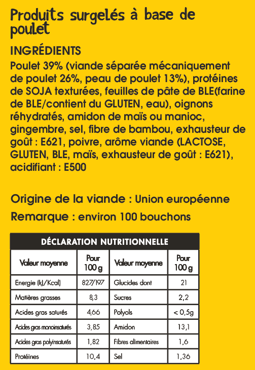 100 BOUCHONS VRAC POULET