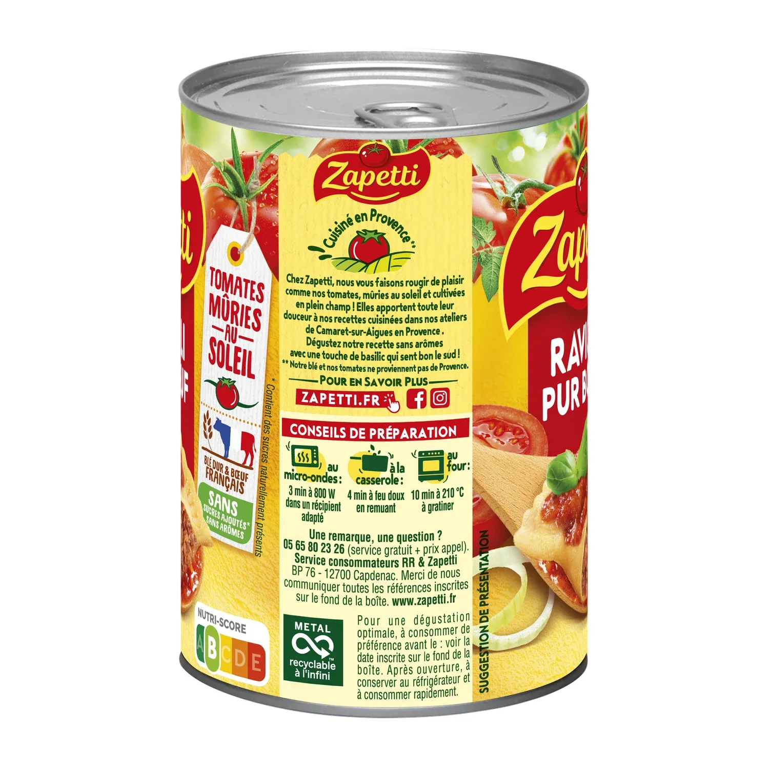 Plat Individuel Ravioli pur Bœuf ZAPETTI