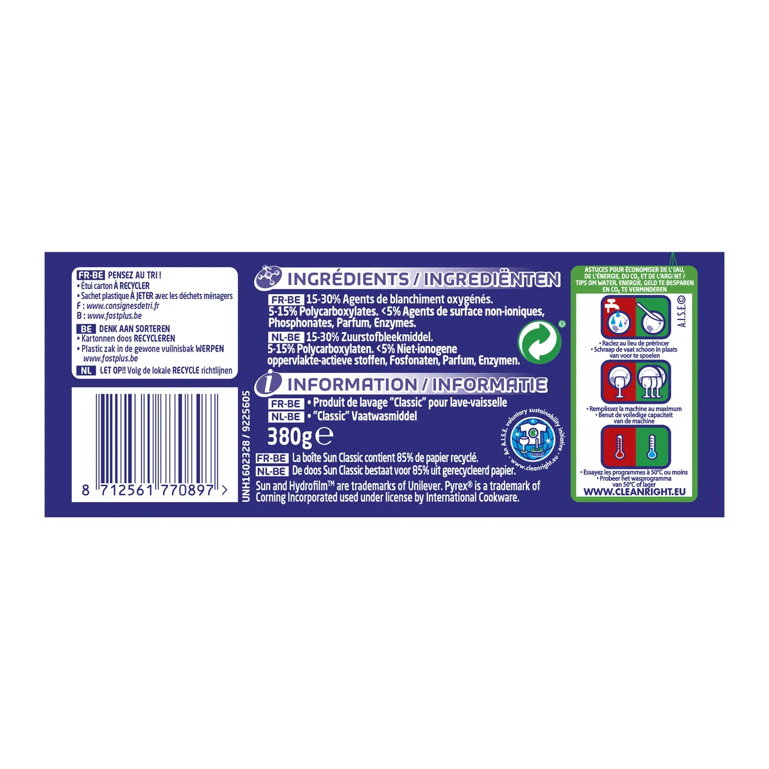 Tablettes Lave-vaisselle Classic SUN