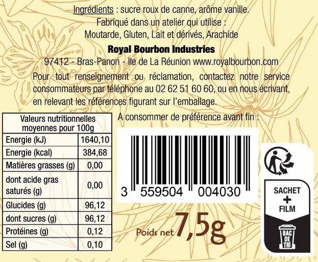 SUCRE ROUX VANILLINE 5 X20
