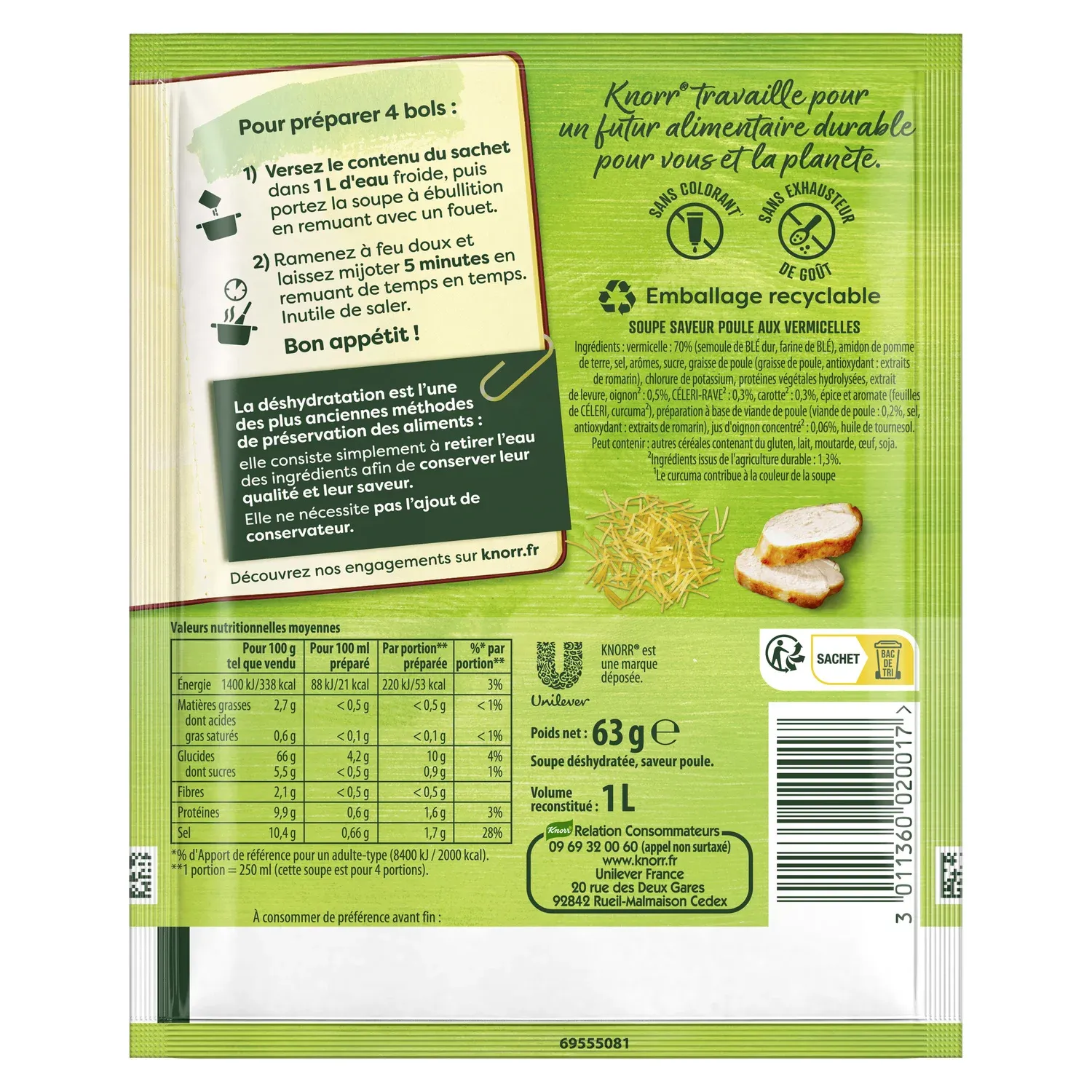 Soupe Déshydratée Poule aux Vermicelles KNORR