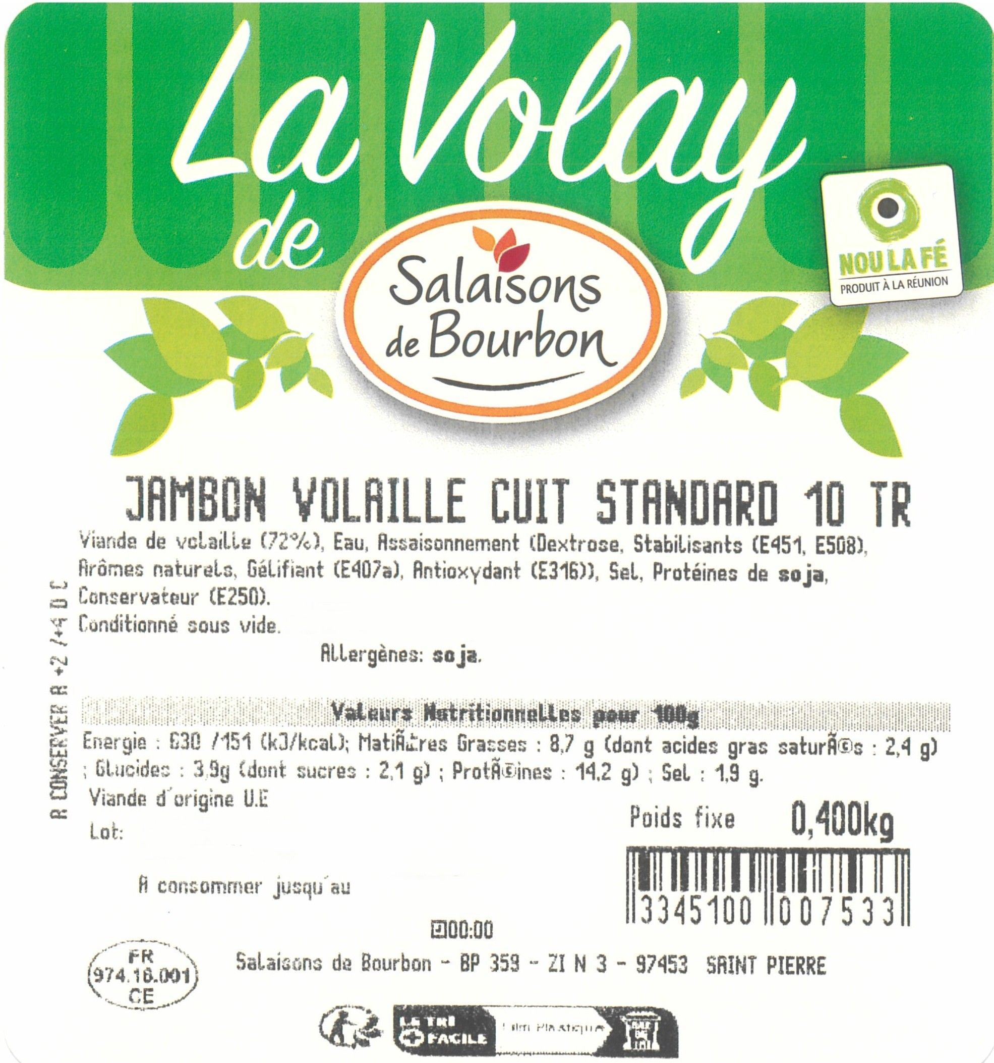 JAMBON VOLLAIL 10 TRANCHE BQP