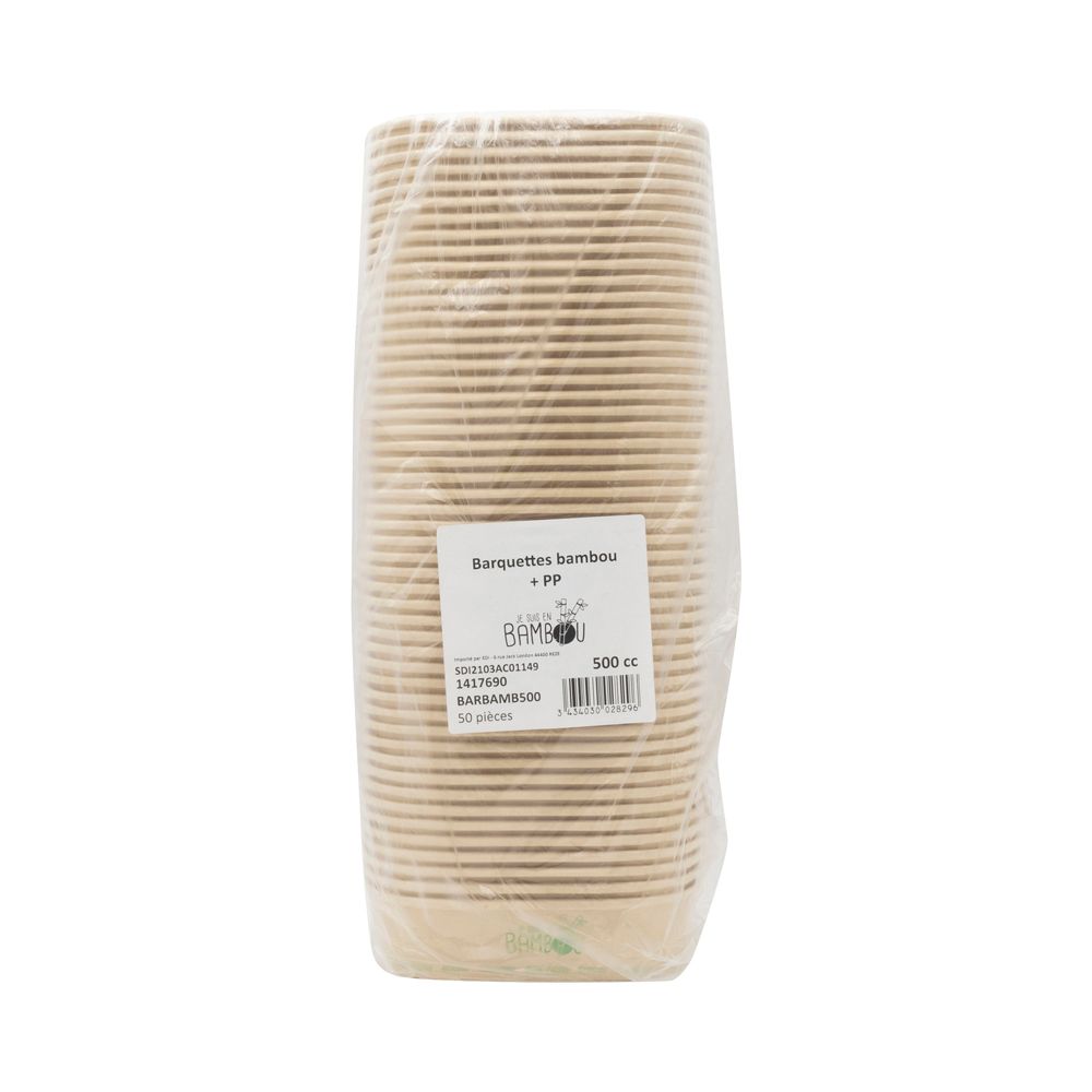 BARQUETTE BAMBOU + PP 500CC170X120X40MM - 1 COULEUR