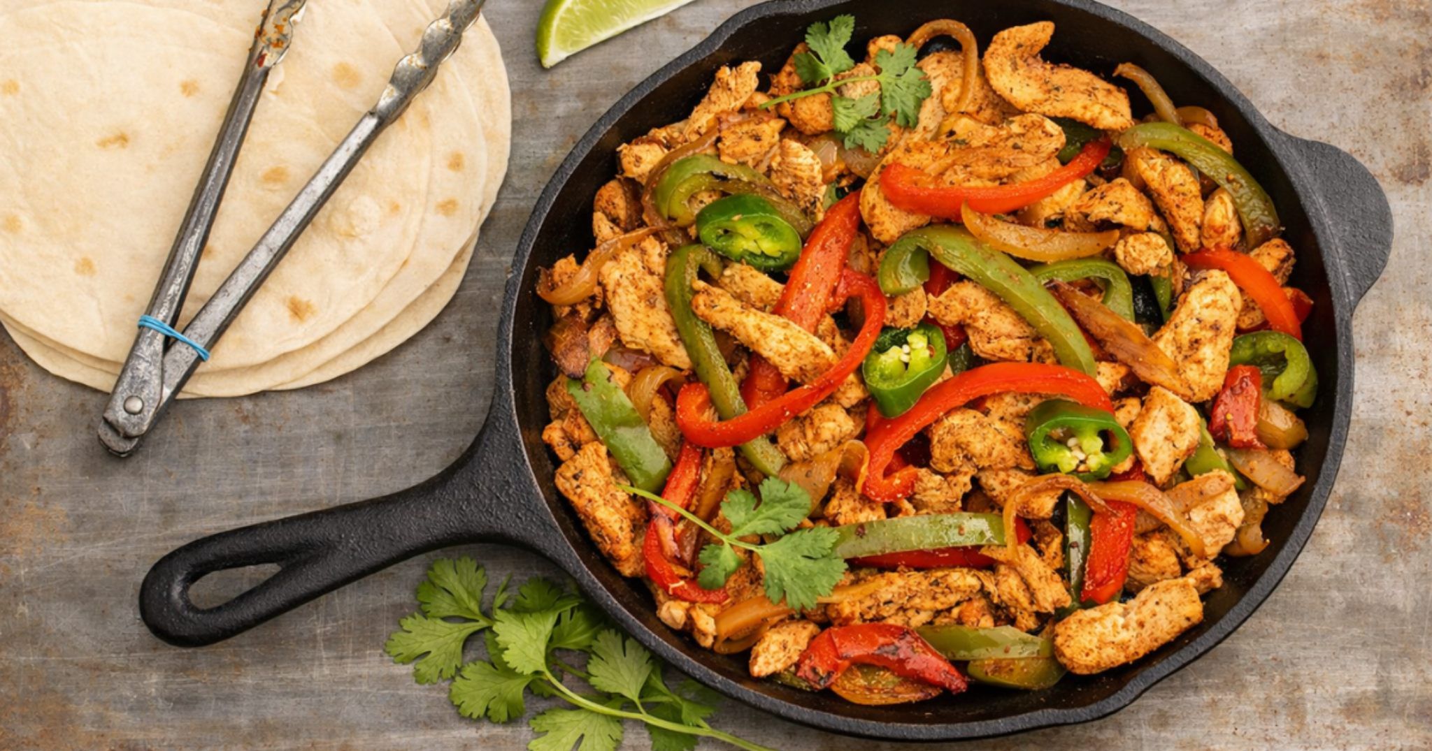 Poulet fajitas gratiné au cheddar
