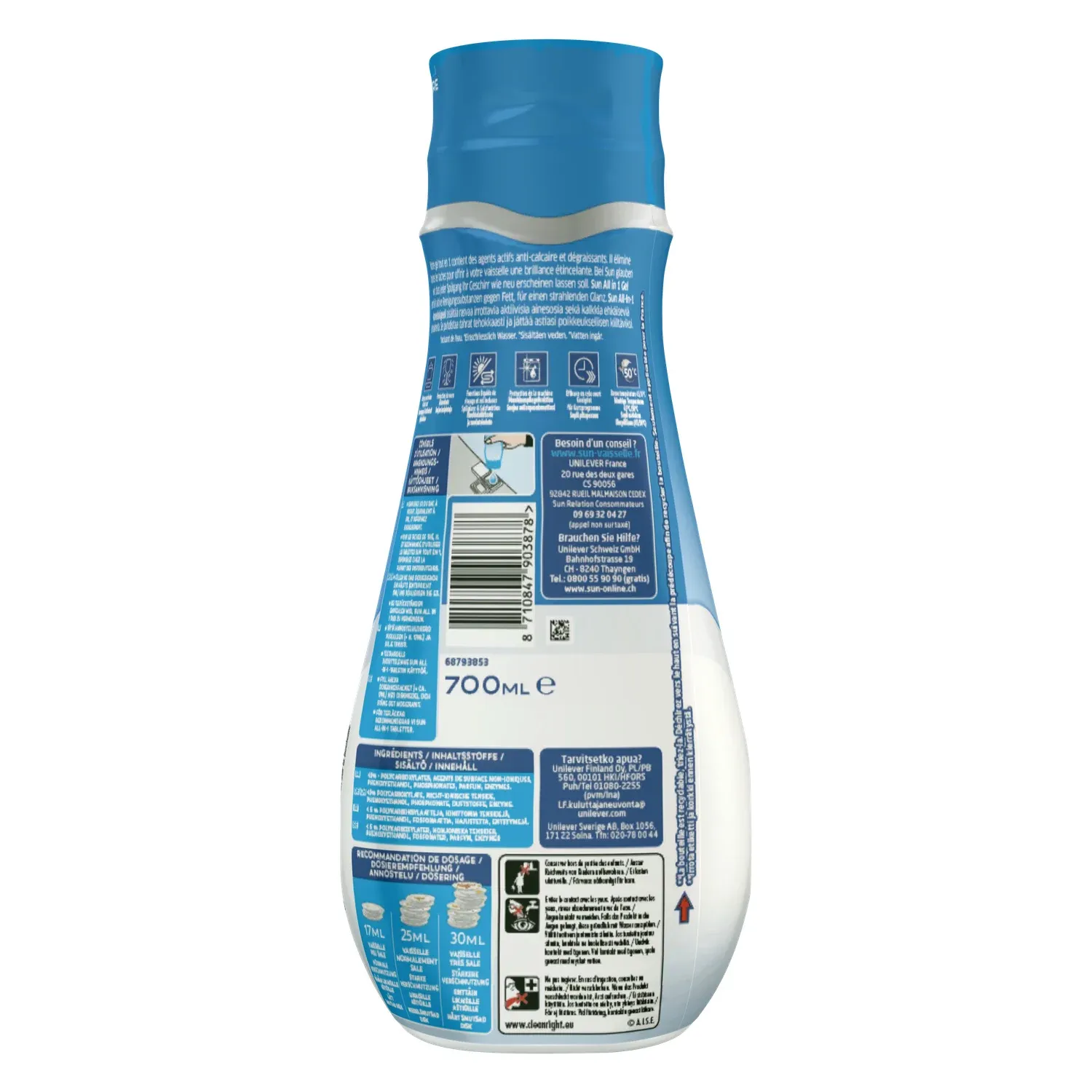 Gel Lave-Vaisselle Propreté & Brillance Tout en 1 SUN