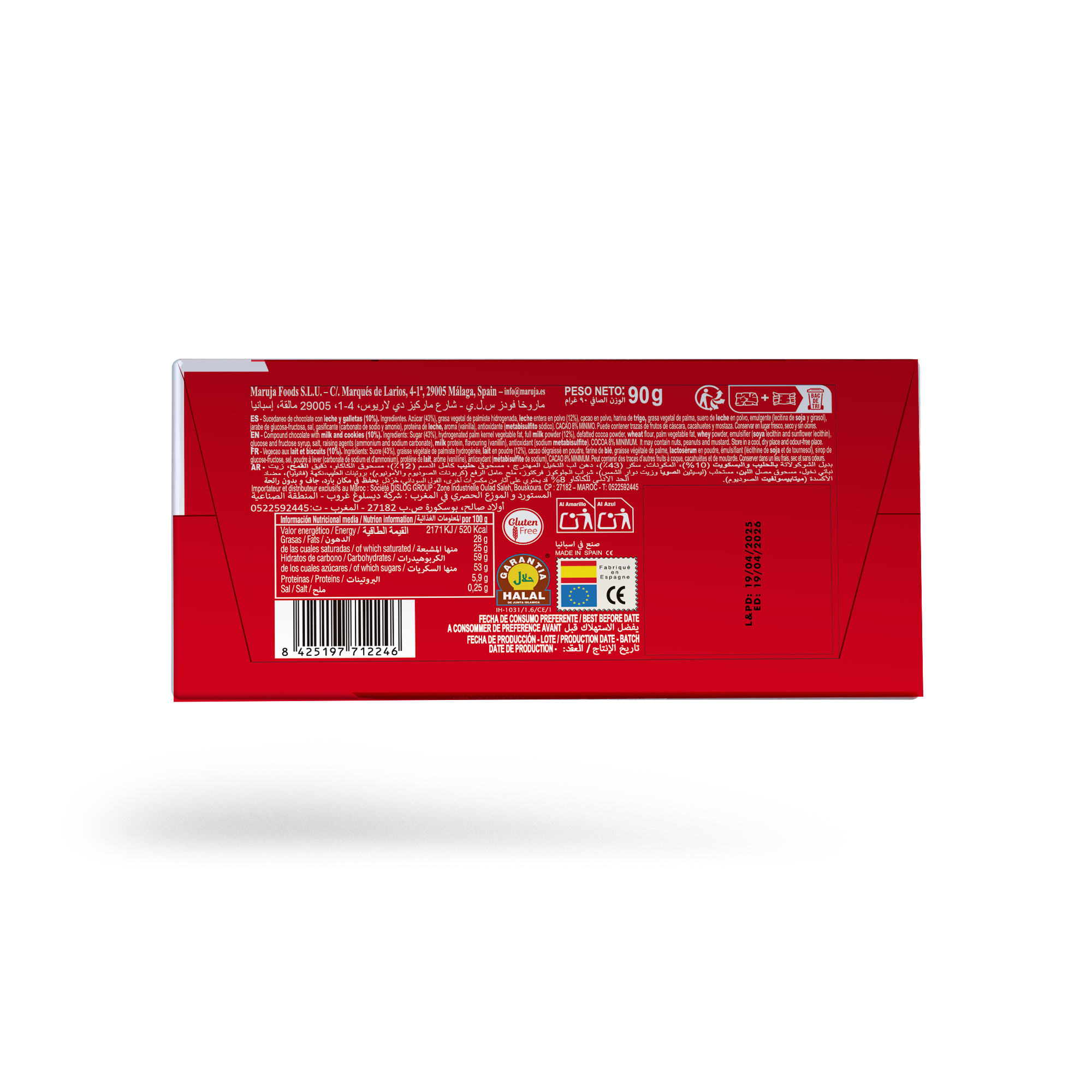 TABLETTE MARUJA LAIT ET BISCUITS