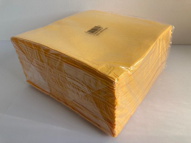 SERVIETTE SAMBA JAUNE 38X38 2 PLIS - CART/24 PAQTS DE 50 (X1200)