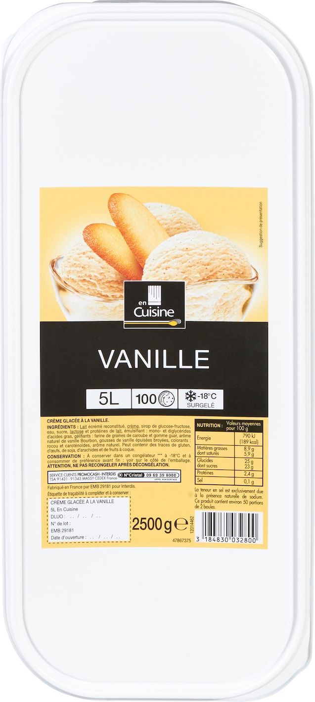 Crème glacée vanille 5 l