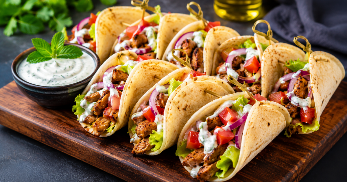 Mini tortillas aux lamelles de kebab